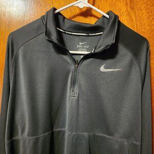 Men's XL Nike Running Black Dri-Fit 1/4 Zip Long Sleeve Pullover Shirt